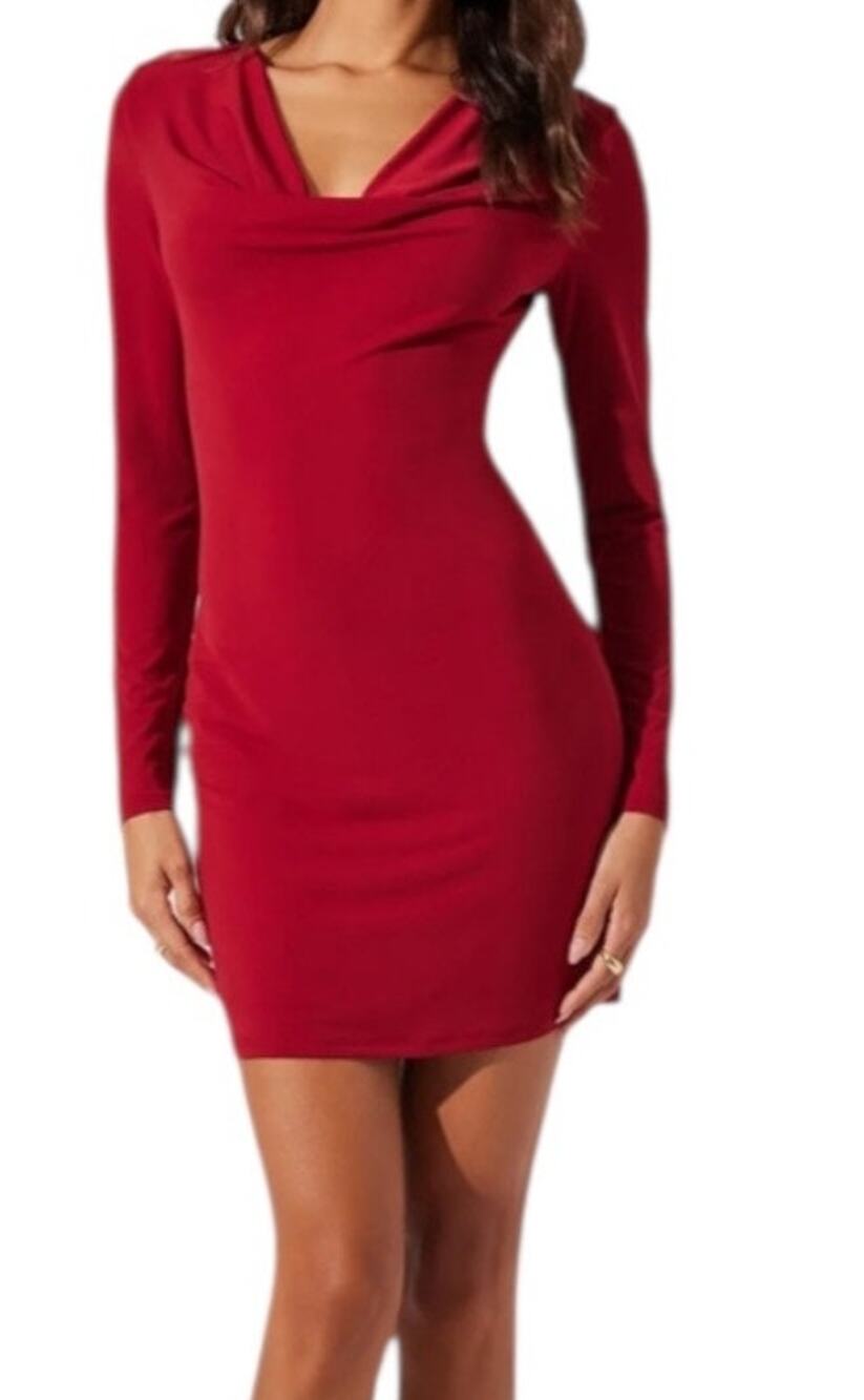 ASTR the Label dress Cowl Neck MiniDress red size Medium M